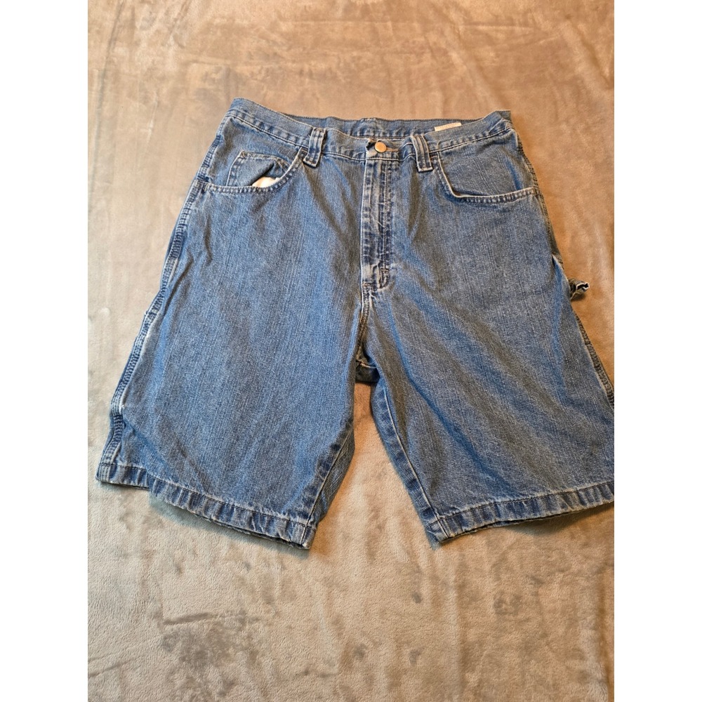 Wrangler Carpenter Denim Shorts Mens 32 Blue Cotton Relaxed Fit 64WC2ZL